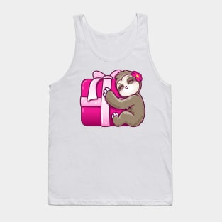 Sloth gift pink present Tank Top